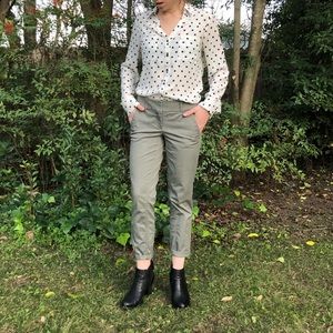 Pants: Ann Taylor Loft olive grey Marisa pant